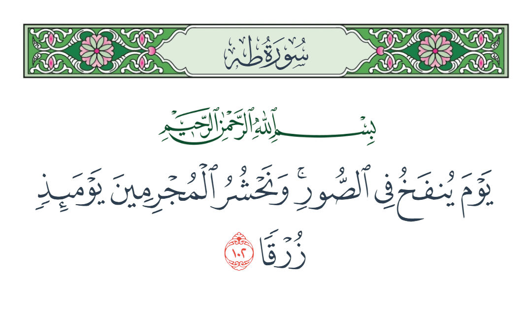  سورة طه الآية رقم 102