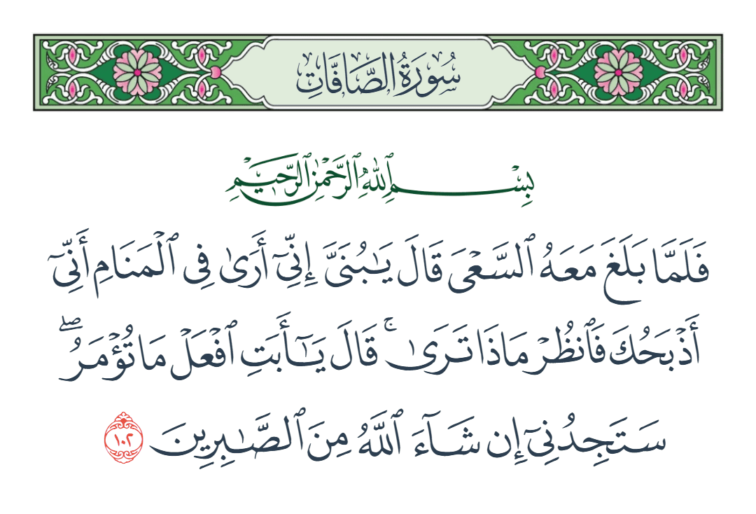  سورة الصافات الآية رقم 102
