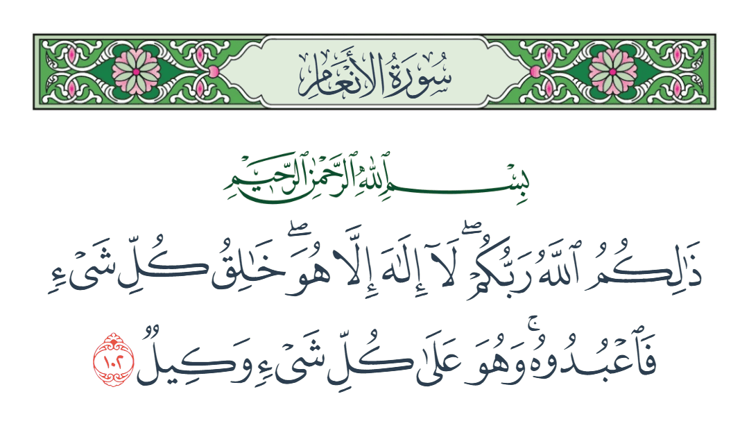 سورة الأنعام الآية رقم 102