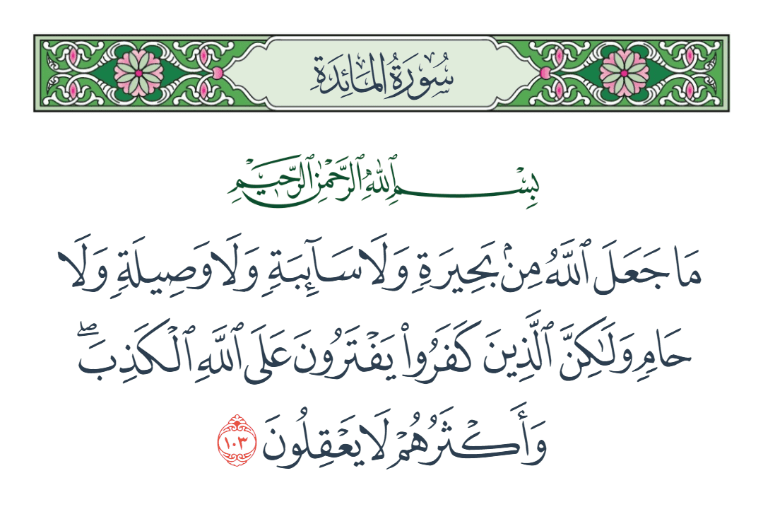  سورة المائدة الآية رقم 103