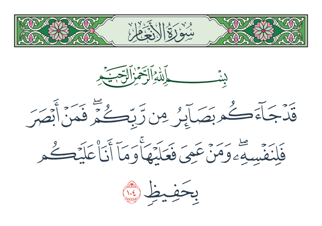  سورة الأنعام الآية رقم 104