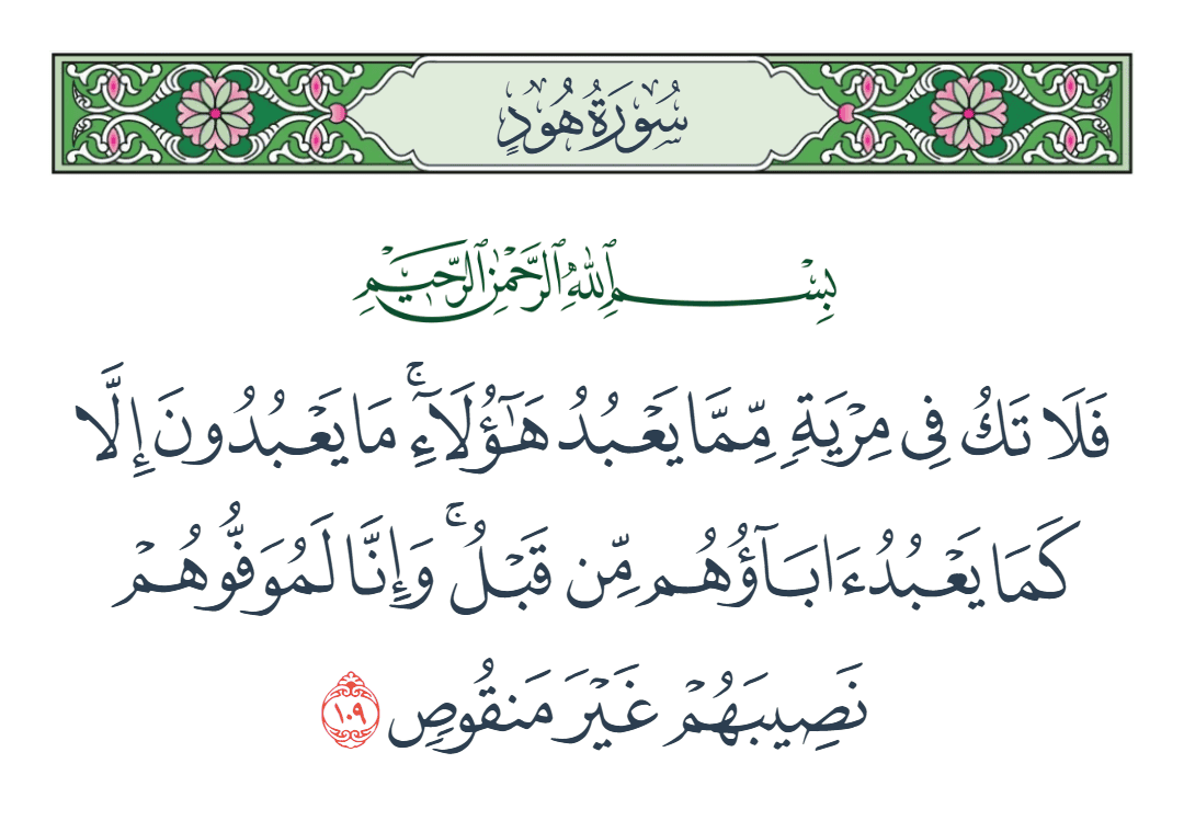  سورة هود الآية رقم 109