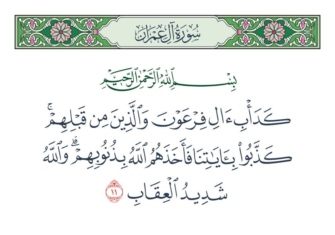  سورة آل عمران الآية رقم 11