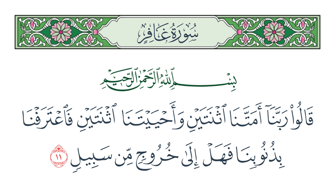  سورة غافر الآية رقم 11