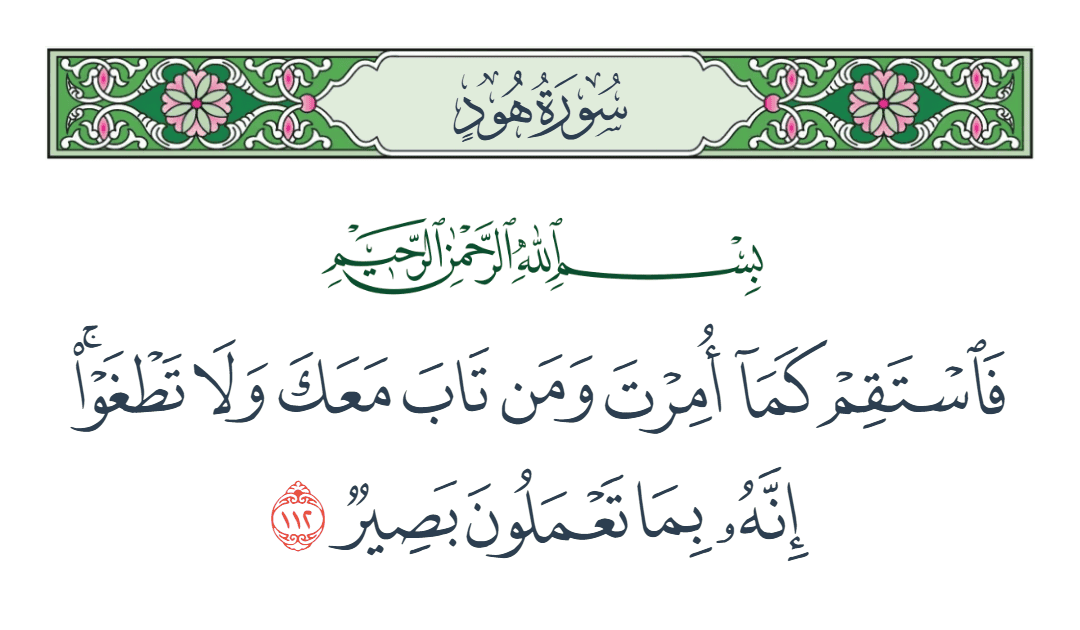  سورة هود الآية رقم 112