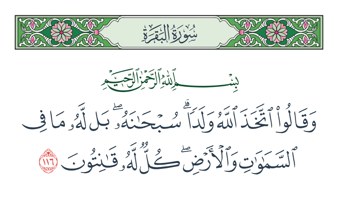  سورة البقرة الآية رقم 116