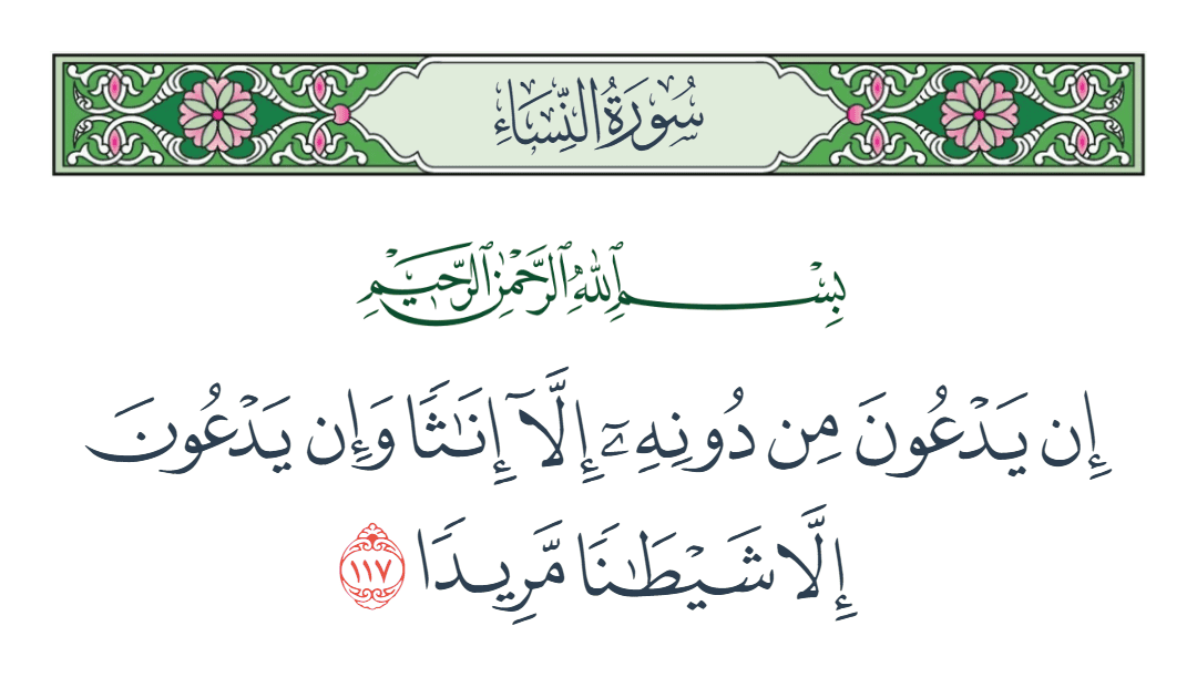  سورة النساء الآية رقم 117