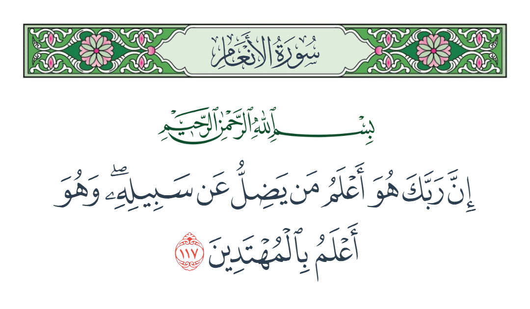  سورة الأنعام الآية رقم 117