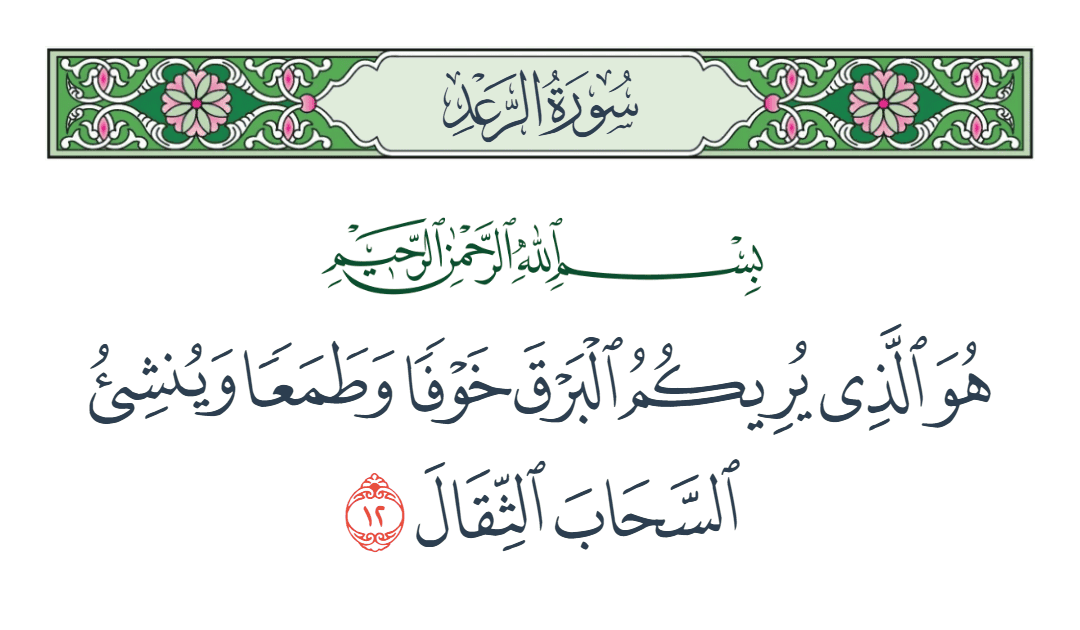  سورة الرعد الآية رقم 12