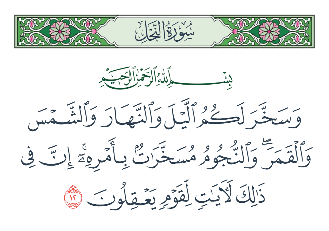  سورة النحل الآية رقم 12