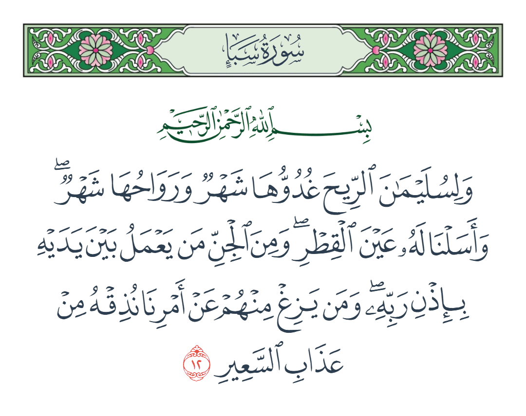  سورة سبأ الآية رقم 12