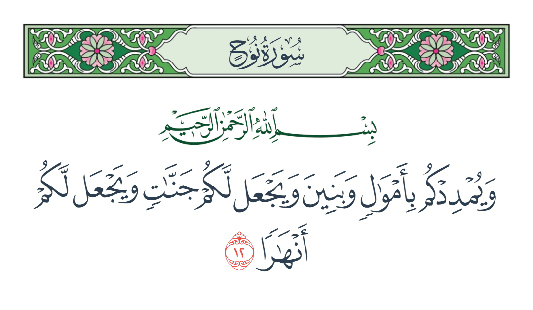  سورة نوح الآية رقم 12