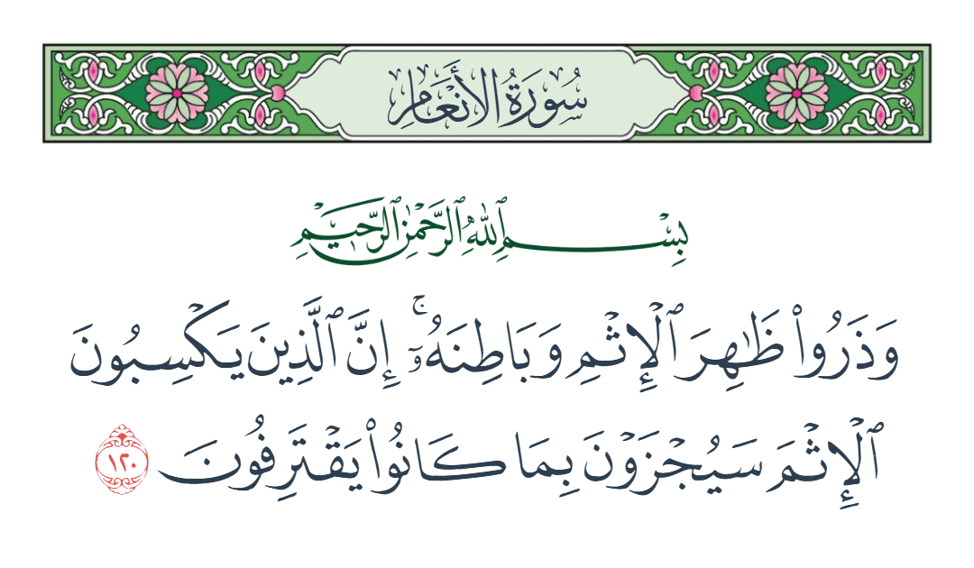  سورة الأنعام الآية رقم 120