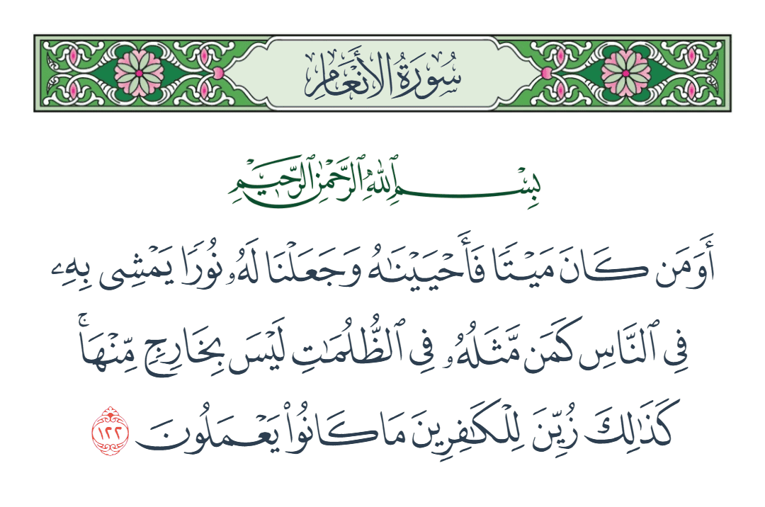  سورة الأنعام الآية رقم 122