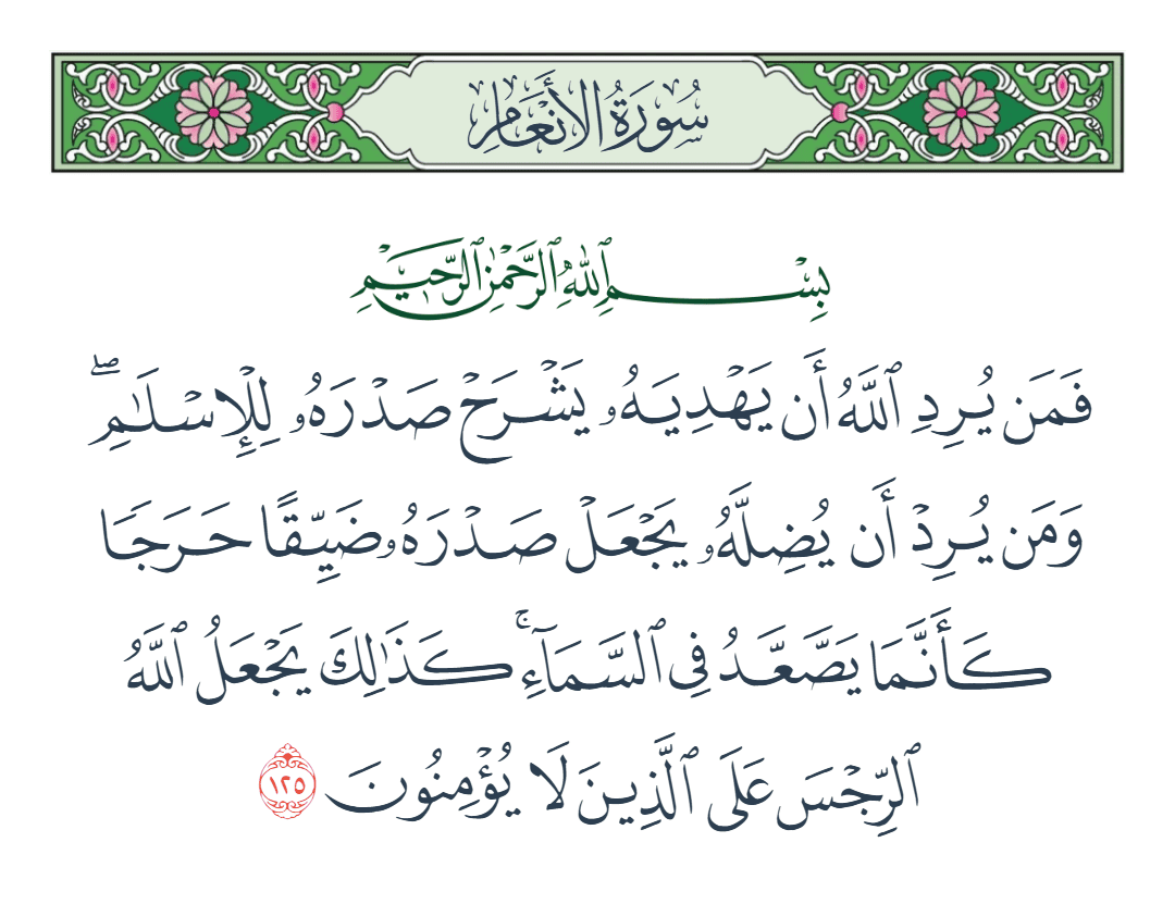  سورة الأنعام الآية رقم 125