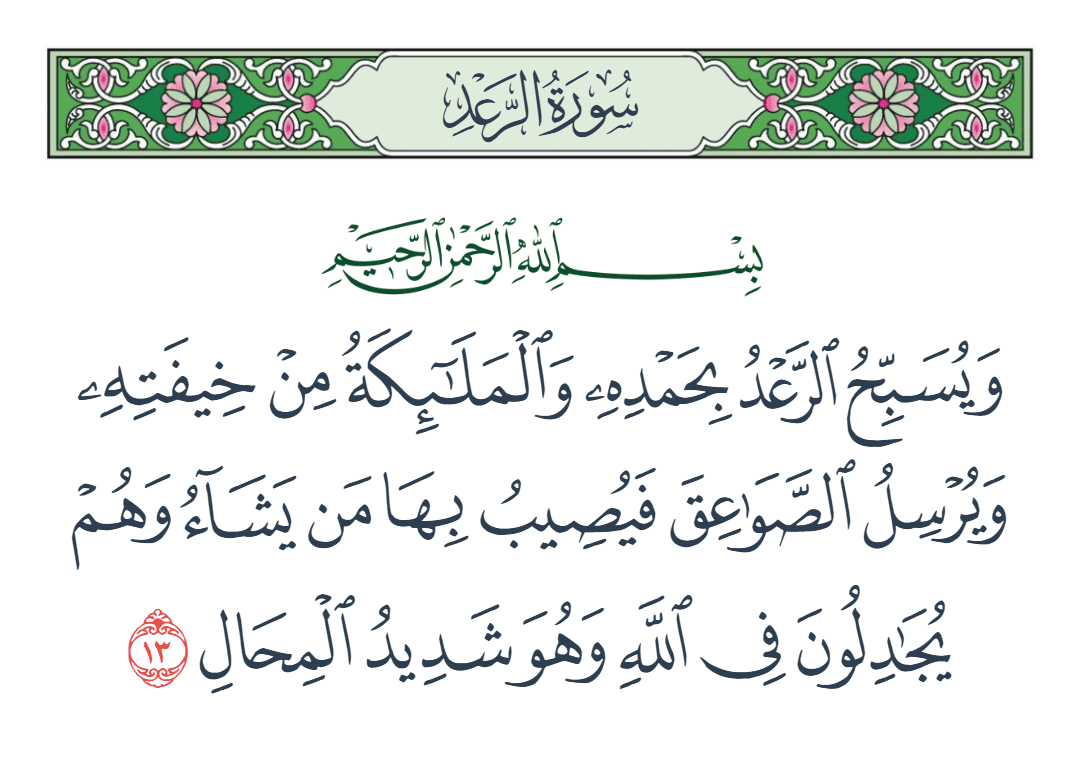  سورة الرعد الآية رقم 13