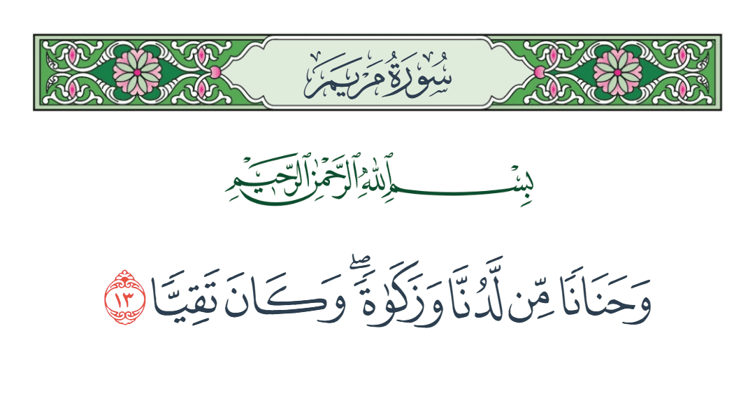  سورة مريم الآية رقم 13