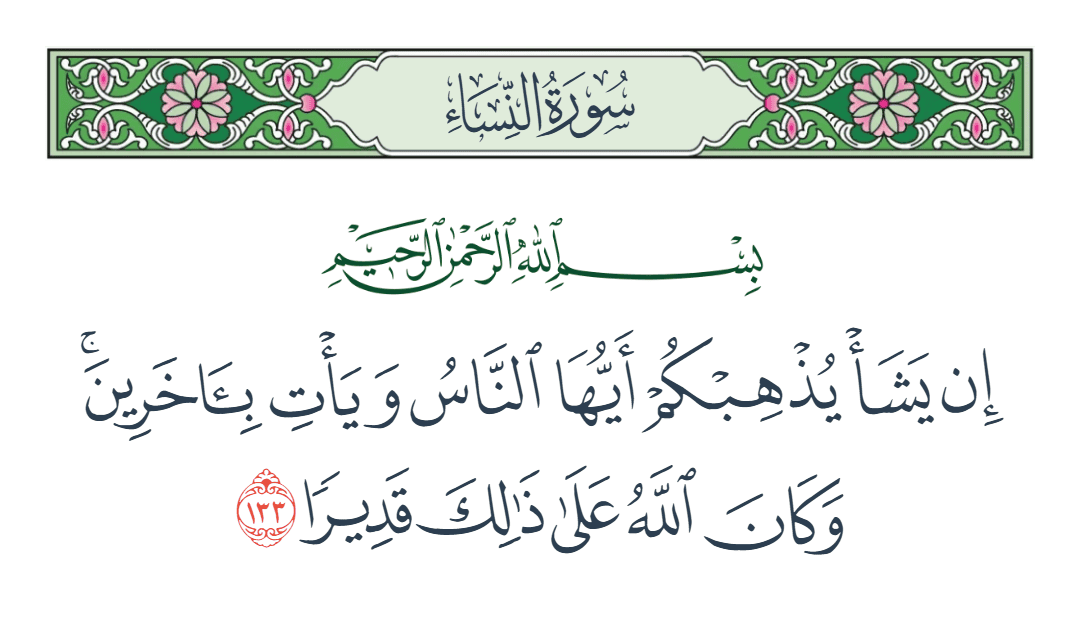  سورة النساء الآية رقم 133