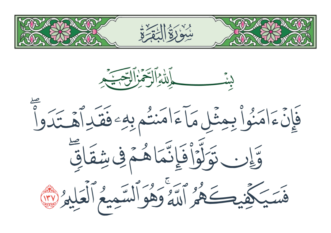  سورة البقرة الآية رقم 137