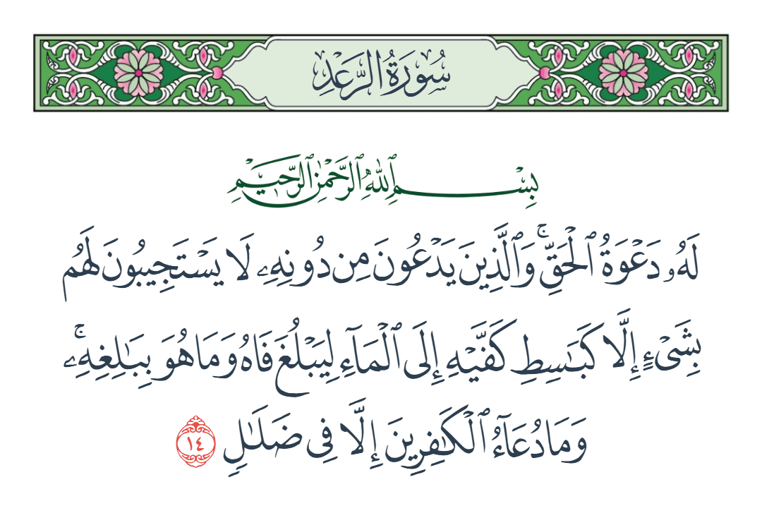  سورة الرعد الآية رقم 14