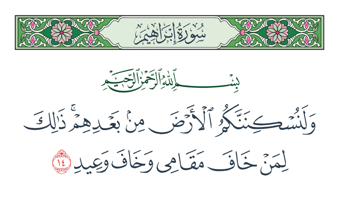  سورة إبراهيم الآية رقم 14