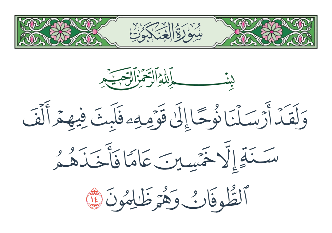  سورة العنكبوت الآية رقم 14