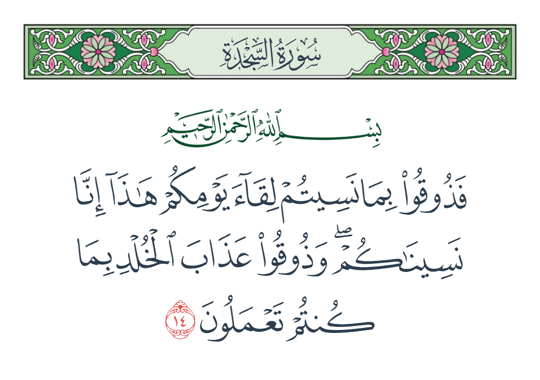  سورة السجدة الآية رقم 14