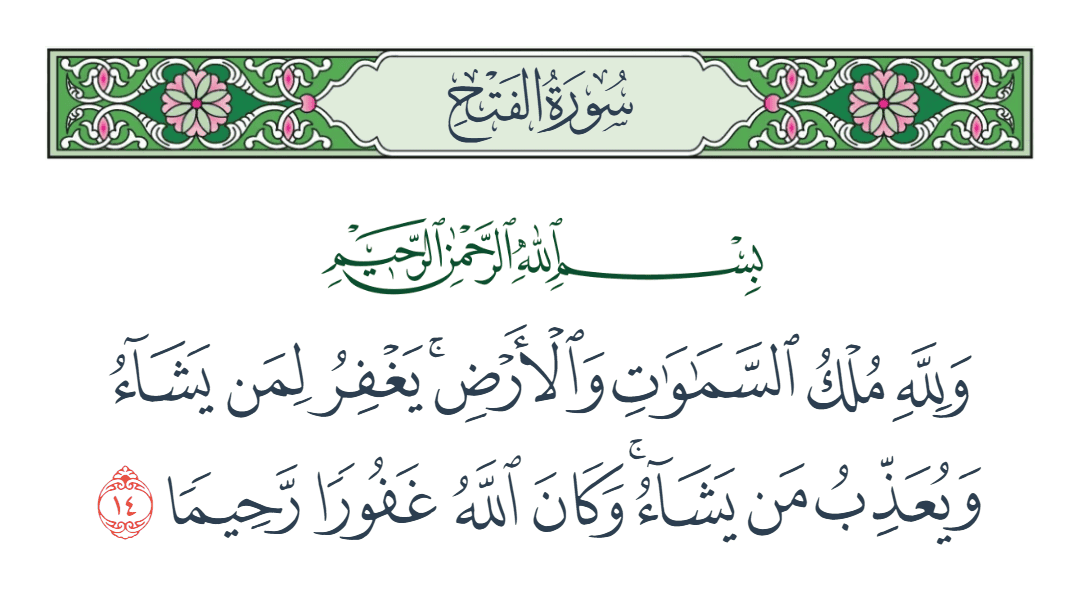  سورة الفتح الآية رقم 14