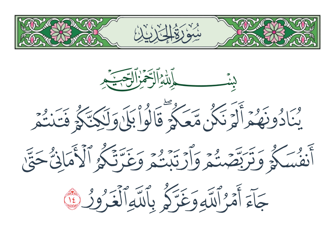  سورة الحديد الآية رقم 14