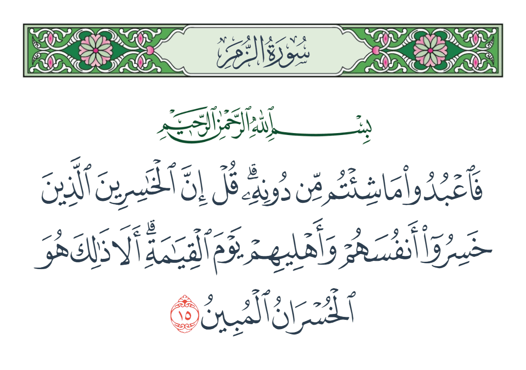  سورة الزمر الآية رقم 15