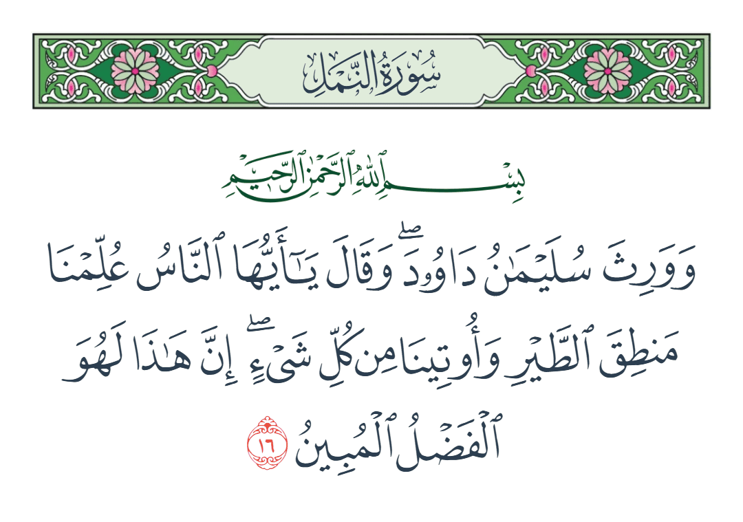  سورة النمل الآية رقم 16