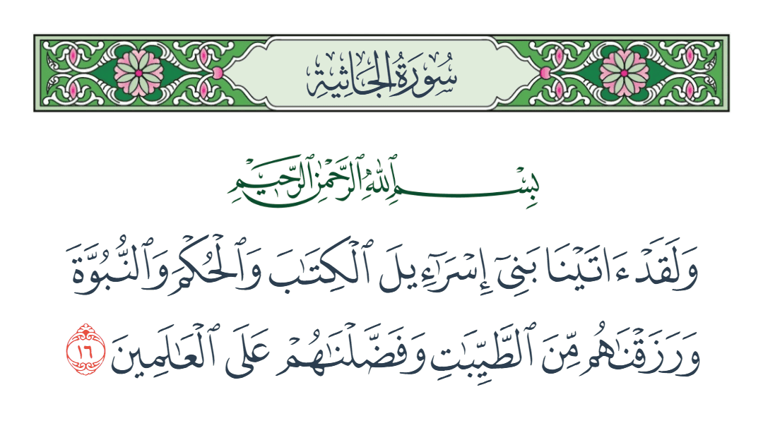  سورة الجاثية الآية رقم 16
