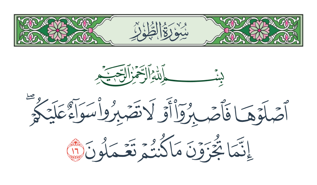  سورة الطور الآية رقم 16