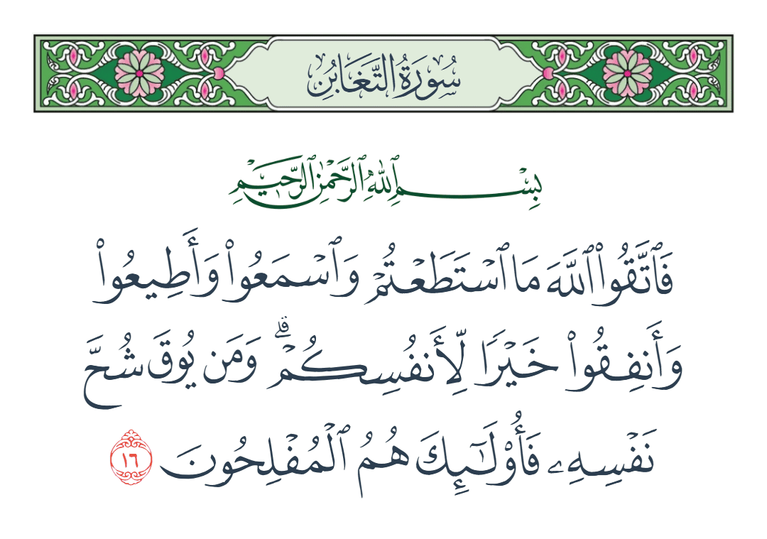  سورة التغابن الآية رقم 16