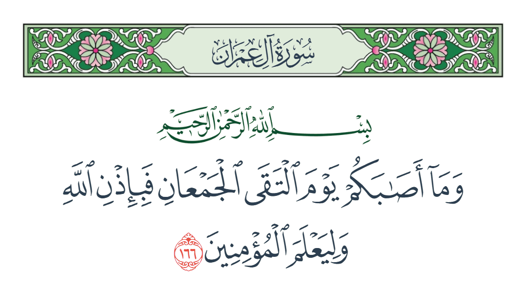  سورة آل عمران الآية رقم 166