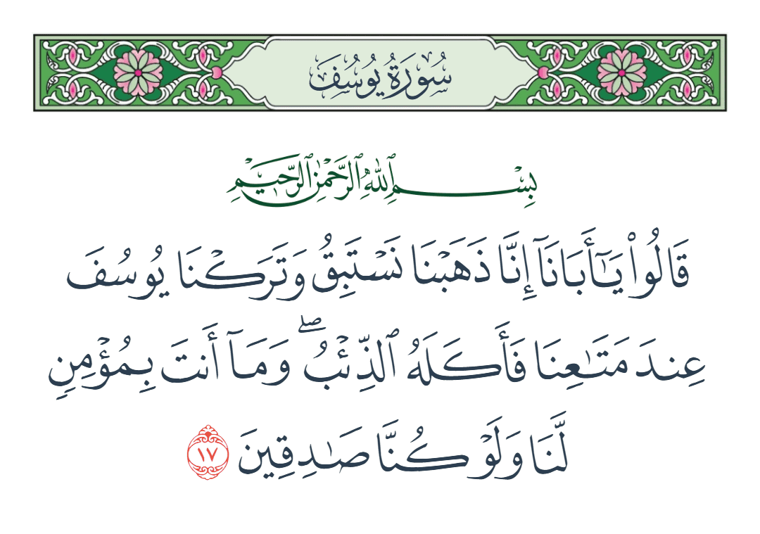  سورة يوسف الآية رقم 17