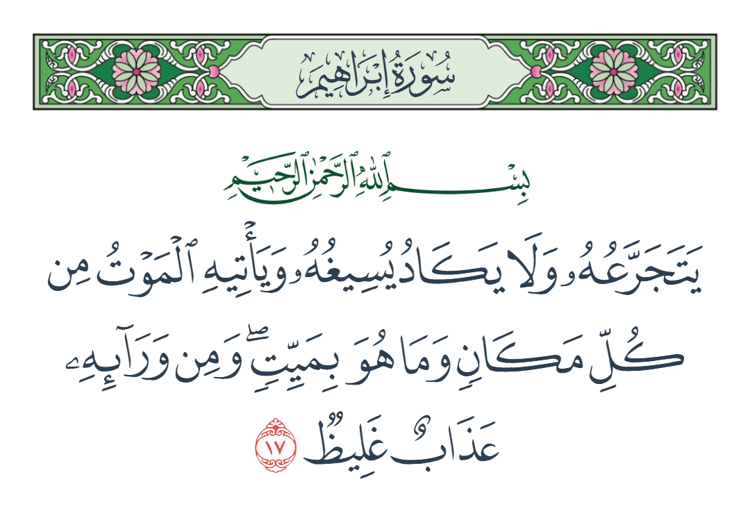  سورة إبراهيم الآية رقم 17