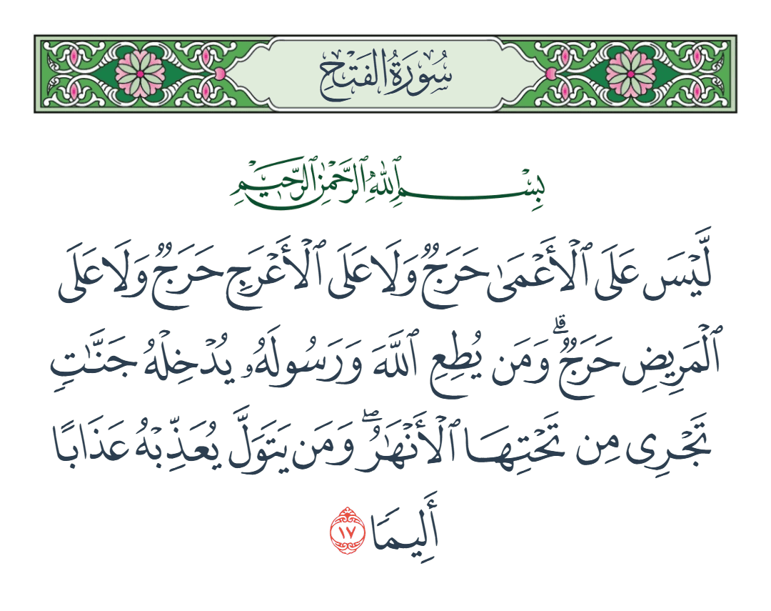  سورة الفتح الآية رقم 17