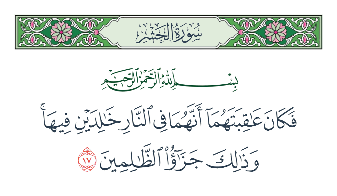  سورة الحشر الآية رقم 17