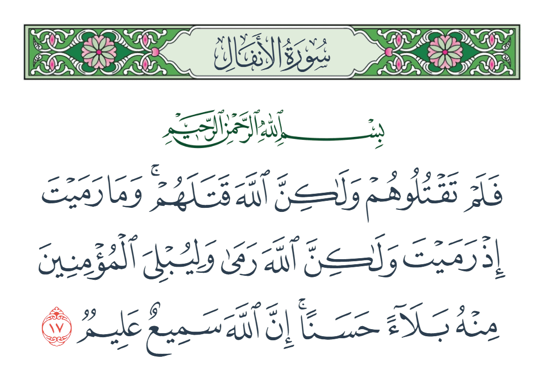  سورة الأنفال الآية رقم 17