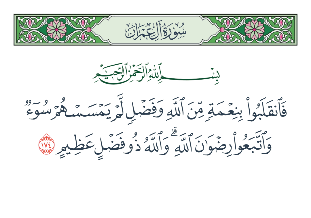  سورة آل عمران الآية رقم 174