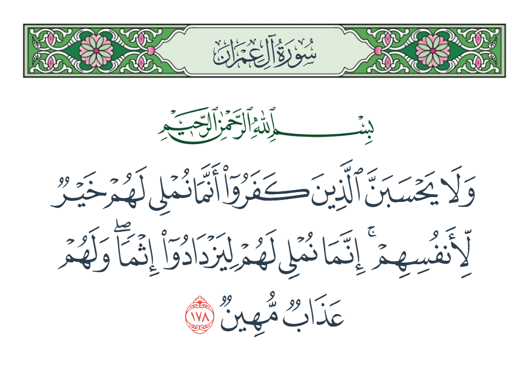  سورة آل عمران الآية رقم 178