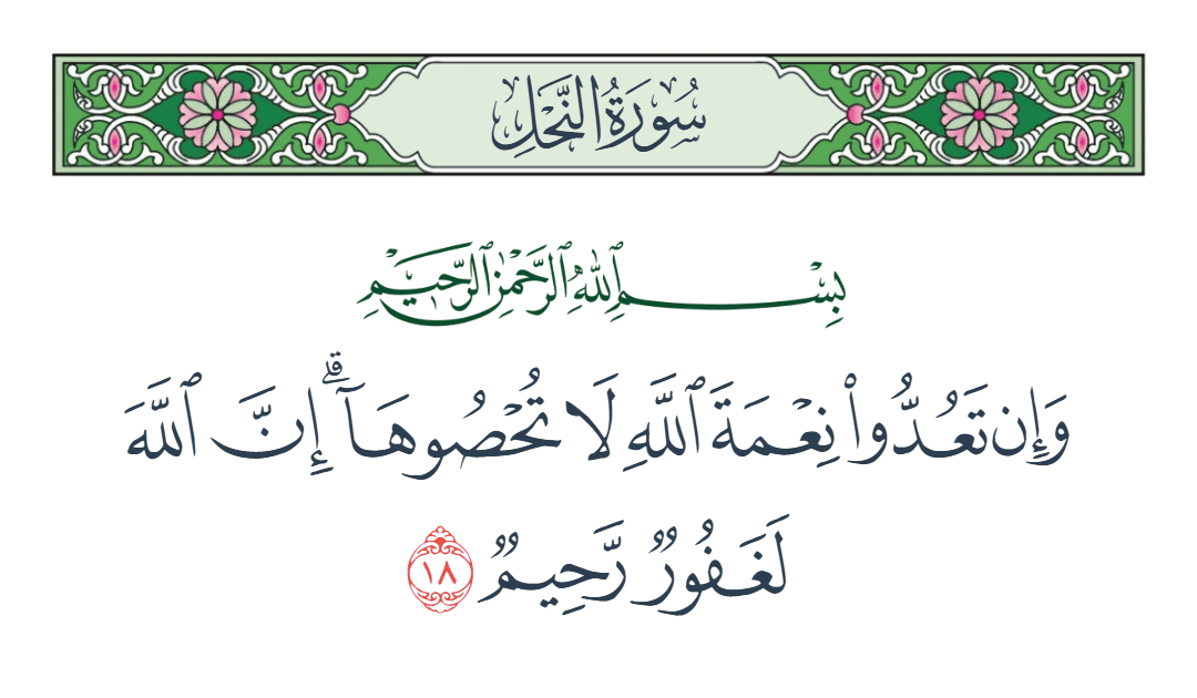  سورة النحل الآية رقم 18