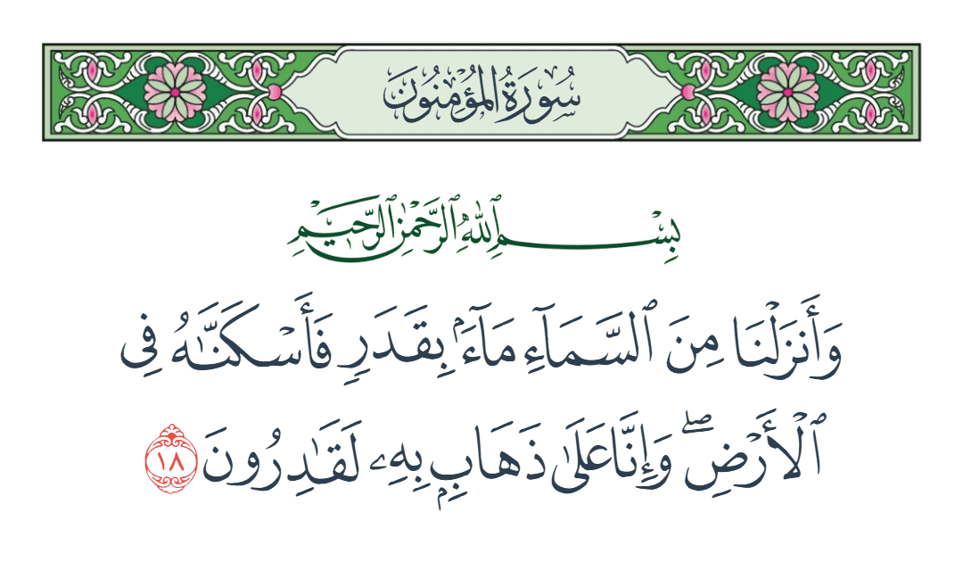  سورة المؤمنون الآية رقم 18