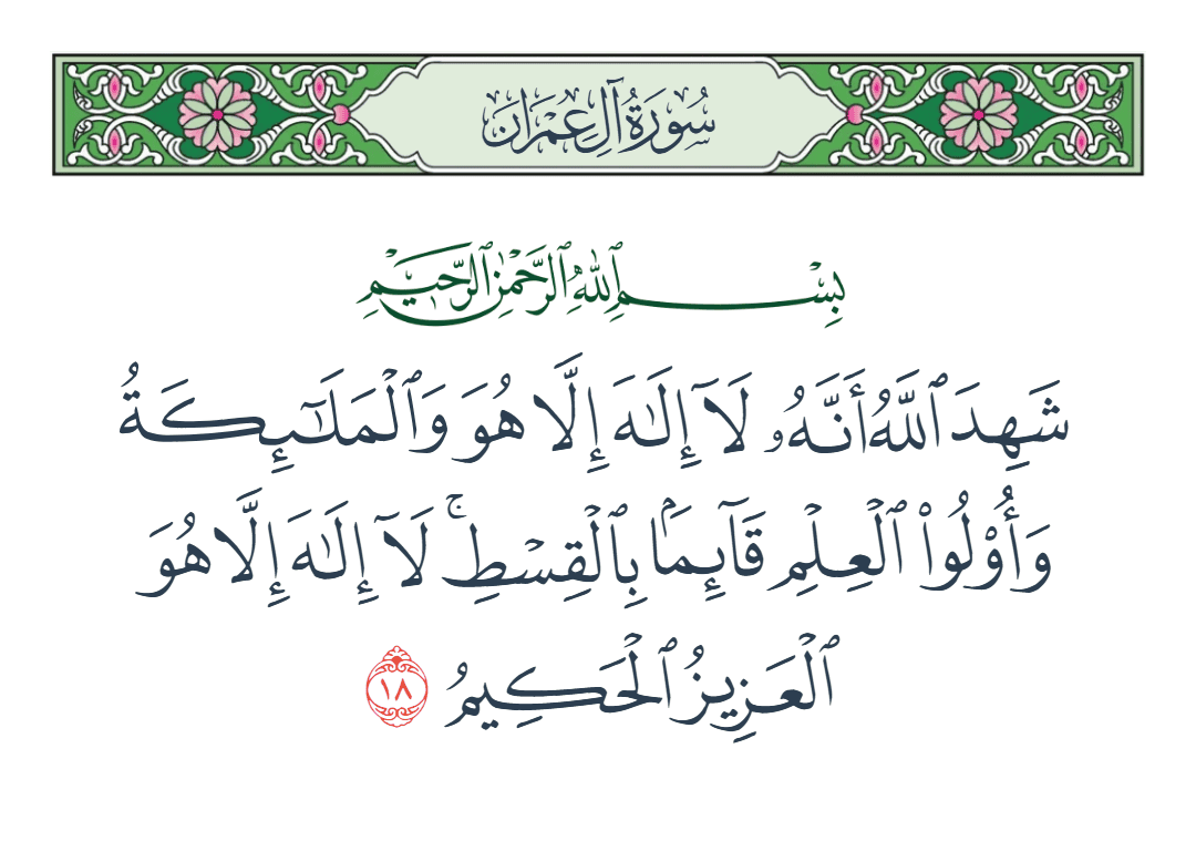  سورة آل عمران الآية رقم 18