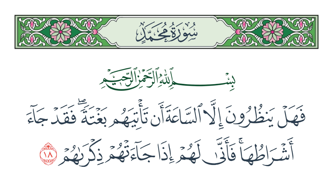  سورة محمد الآية رقم 18