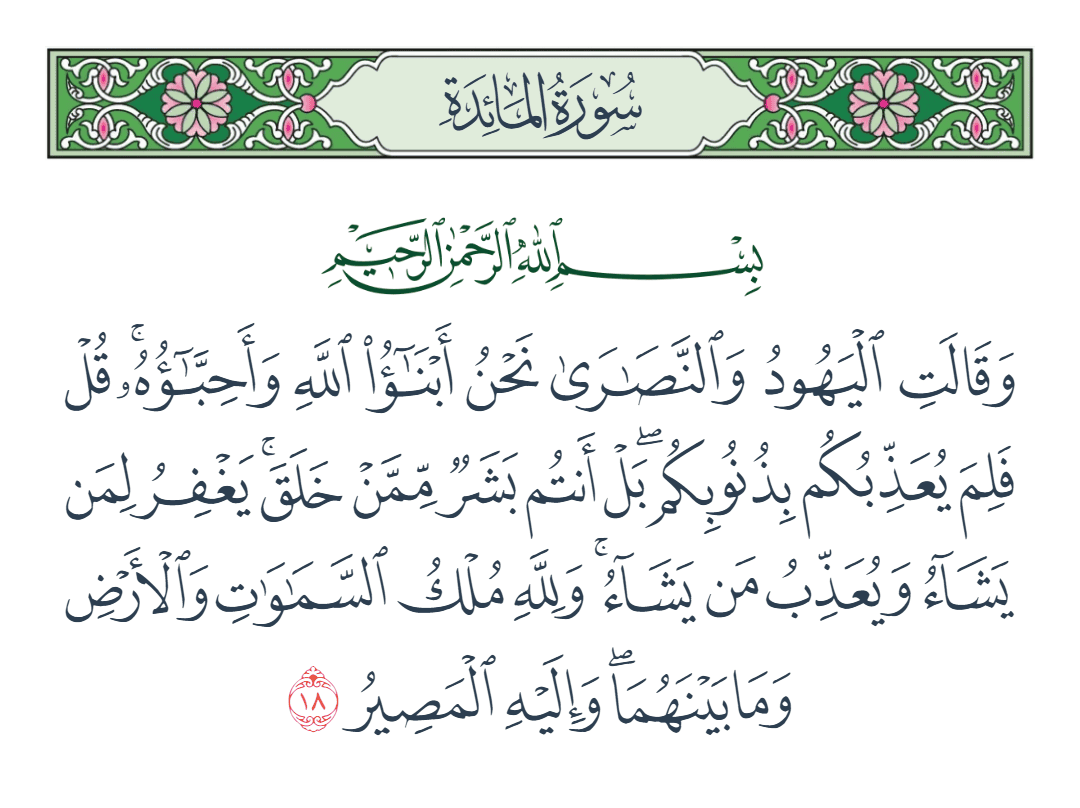  سورة المائدة الآية رقم 18