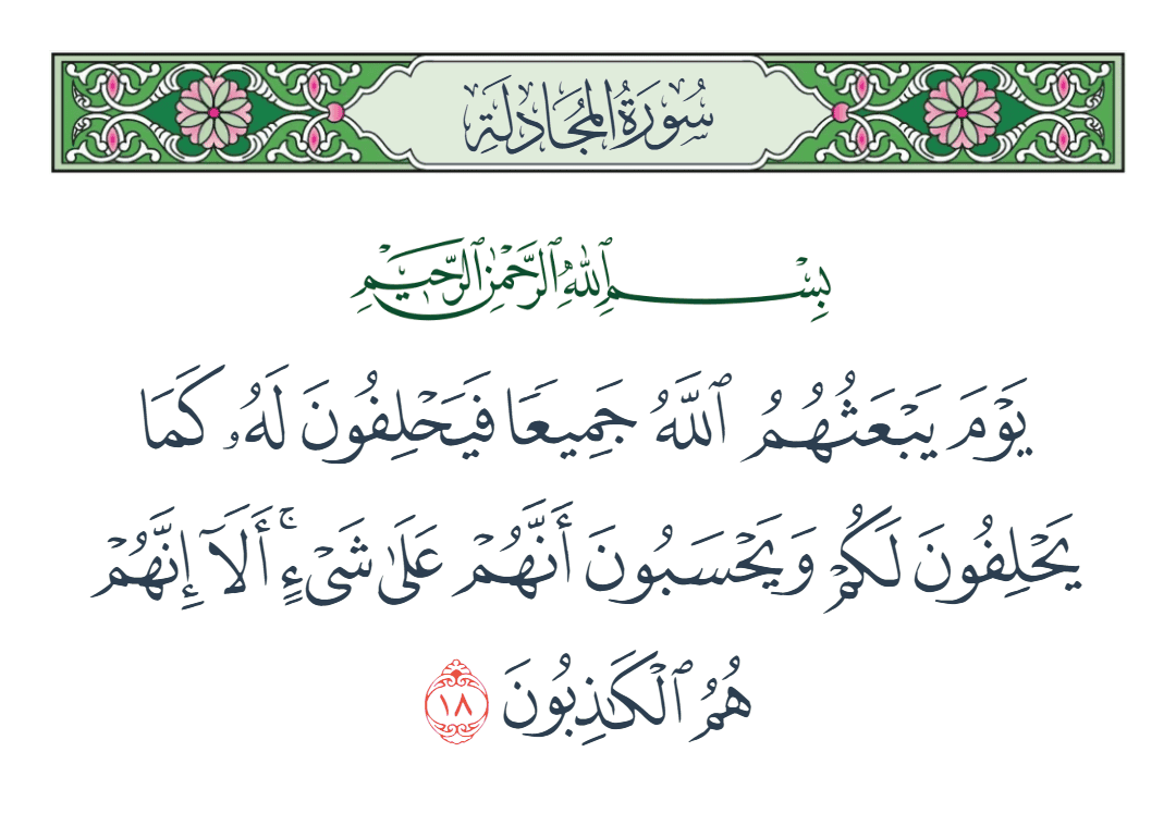  سورة المجادلة الآية رقم 18