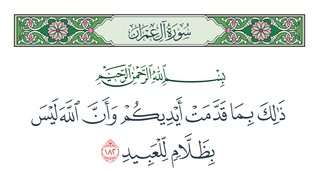  سورة آل عمران الآية رقم 182