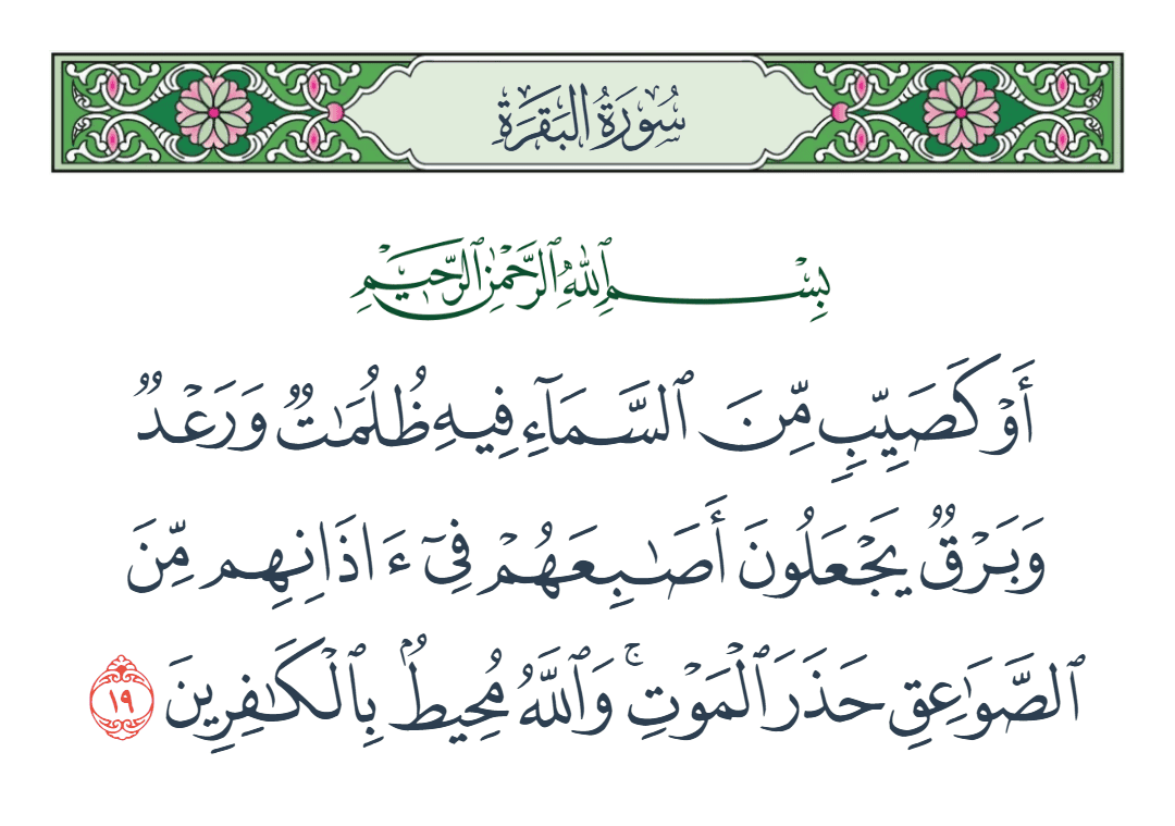  سورة البقرة الآية رقم 19